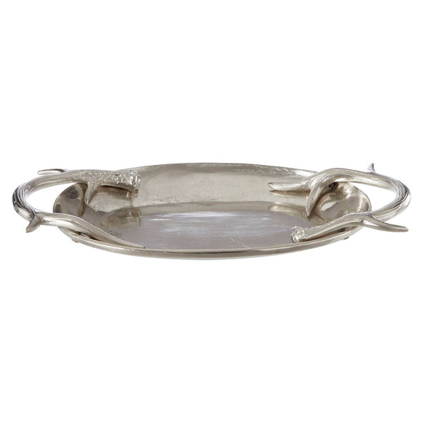 Antler Nickel Finish Serving Tray