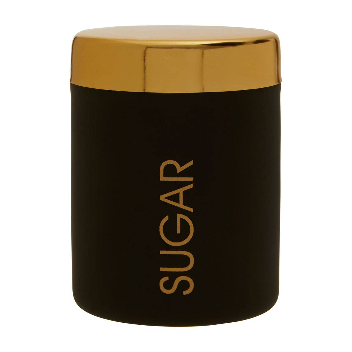 Liberty Black Enamel and Gold Sugar Canister