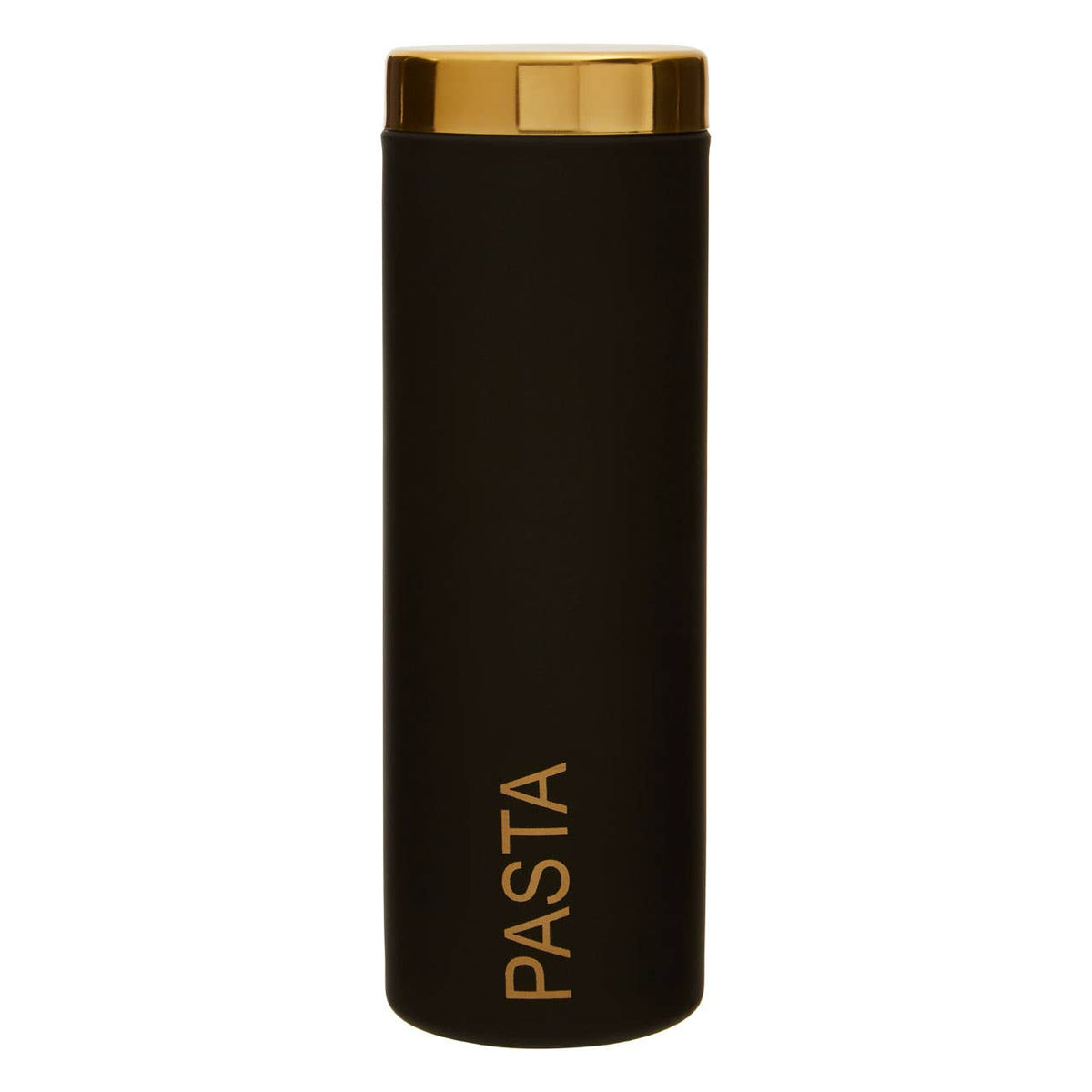 Liberty Black Enamel Pasta Canister With Gold Lid