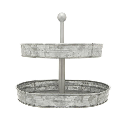 Drummond Two Tier Galvanised Steel Cake Stand