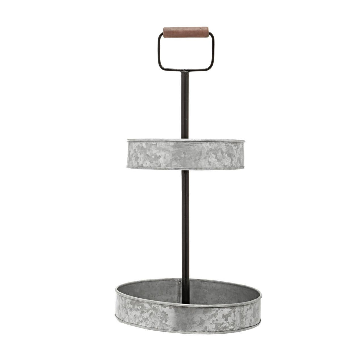 Drummond Two Tier Galvanised Steel Cake Stand With Handle