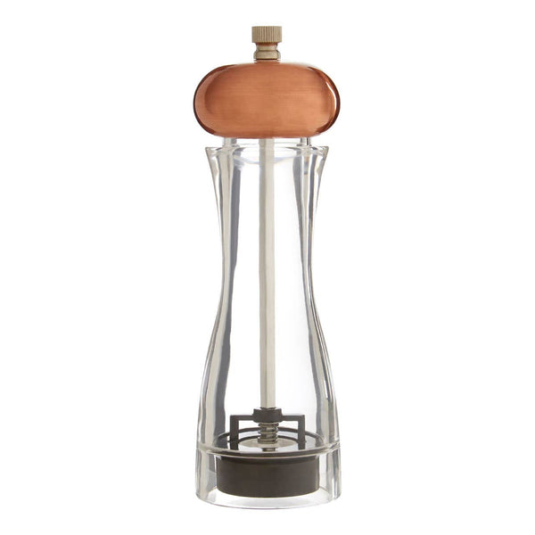 Cody Clear Small Salt or Pepper Mill with Copper Top