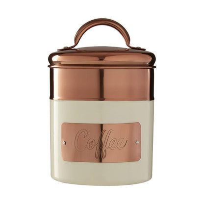 Prescott Cream And Copper Coffee Canister