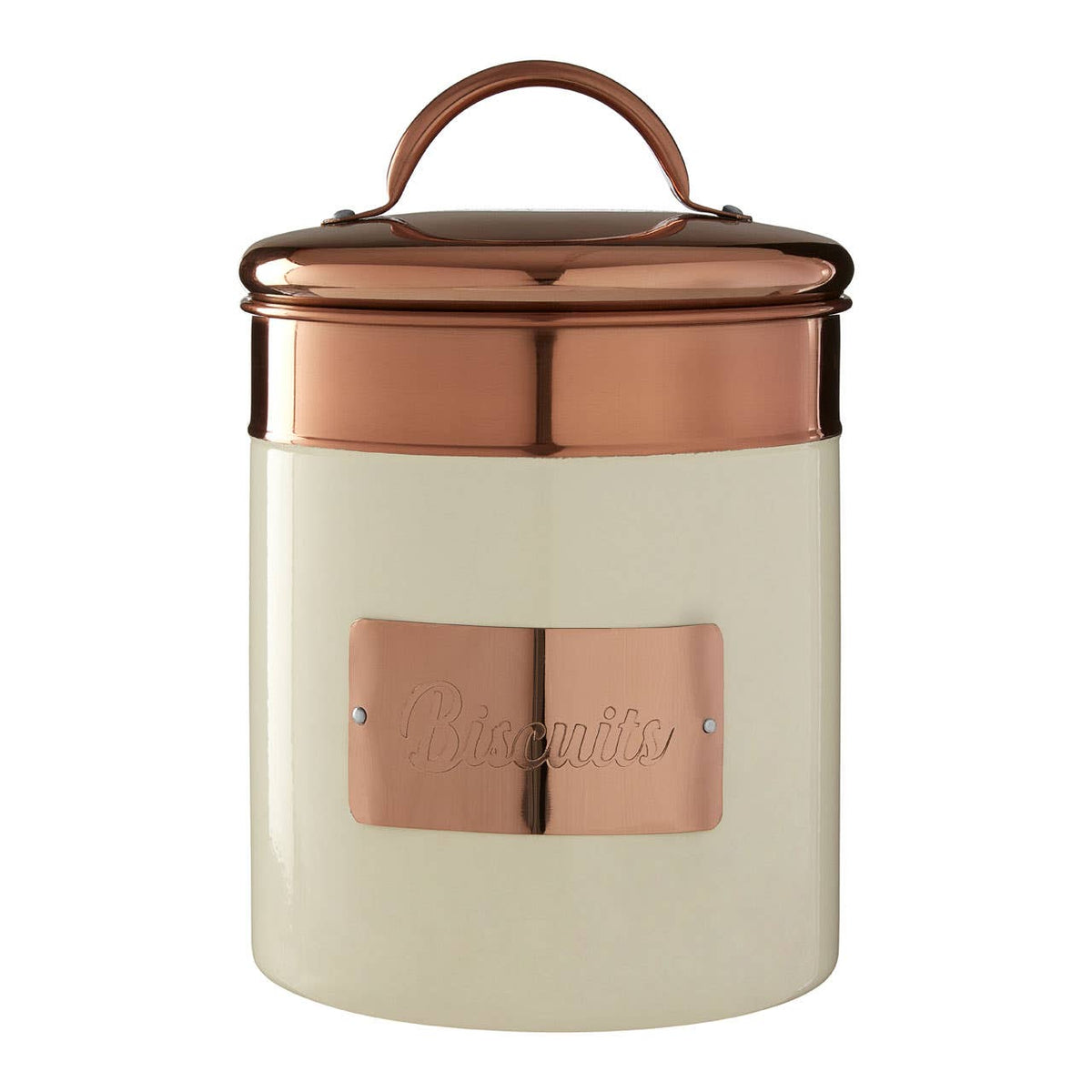 Prescott Cream And Copper Biscuit Canister