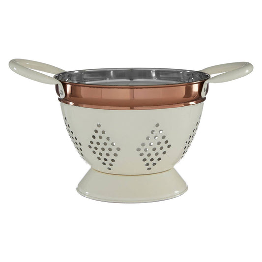 Prescott Small Cream and Copper Colander