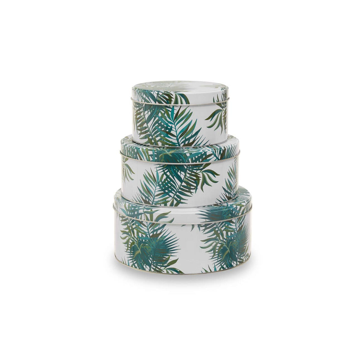 Winter Palm Cake Storage Tins Set of 3