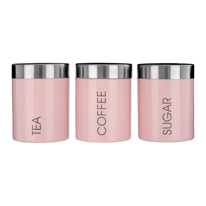 Liberty Pink Enamel Set of 3 Canisters