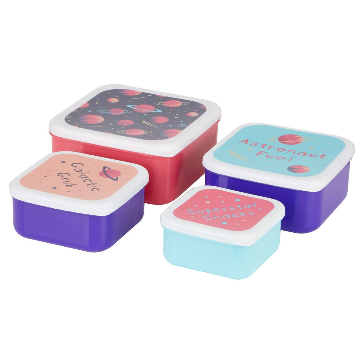 Mimo Set Of 4 Space Design Lunch Boxes