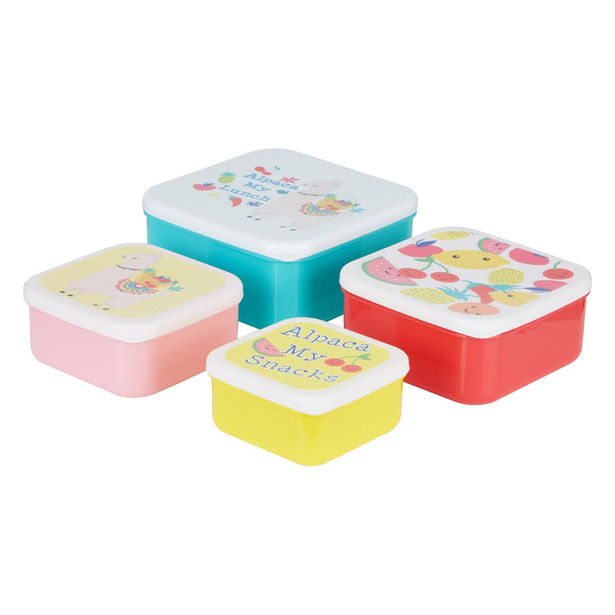 Mimo Set Of 4 Fruity Alpaca Lunch Box