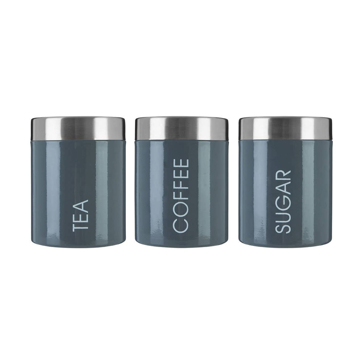 Liberty Set of 3 Grey Enamel  Canisters