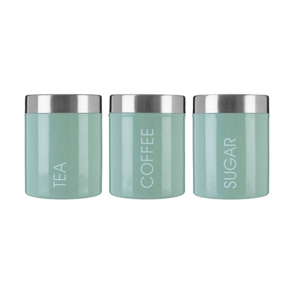 Liberty Set of 3 Sage Green Enamel Canisters