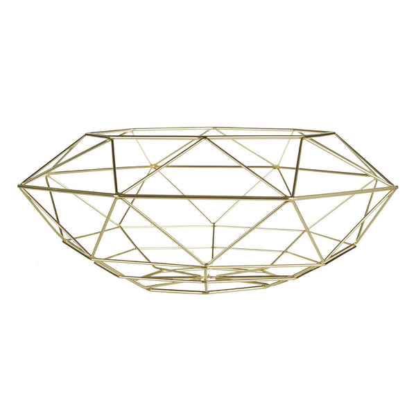 Vertex Gold Finish Wide Fruit Basket