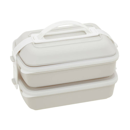 Grub Tub Warm Grey And White Lunch Box