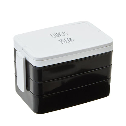 Grub Tub Black Lunch Box With Cutlery