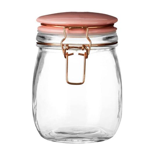 Luca Retro Pastel Pink Glass Jar - 750ml