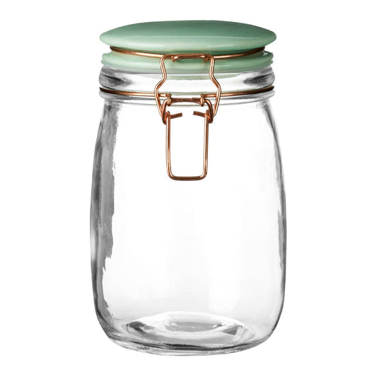 Luca Retro Pastel Green Glass Jar- 1000ml