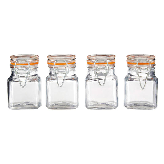 Luca Set of 4 Luca Clip Top Lid Glass Jars