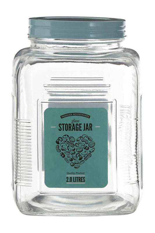 Luca Assorted Square Clear Glass Large Storage Jar