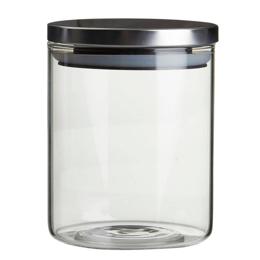 Freska Glass Storage Jar with Silver Lid 700ml