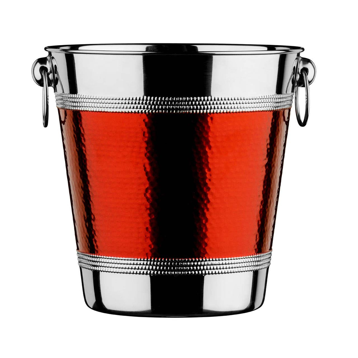 Hammered Red Band Wine Bucket