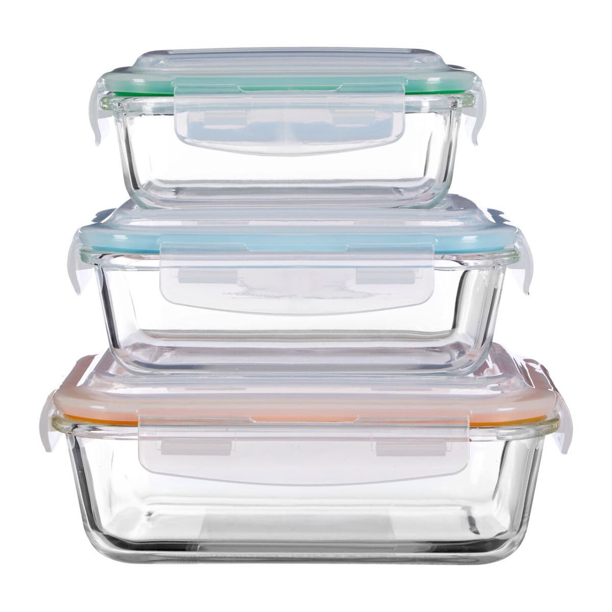 Freska Set Of 3 Rectangular Glass Containers
