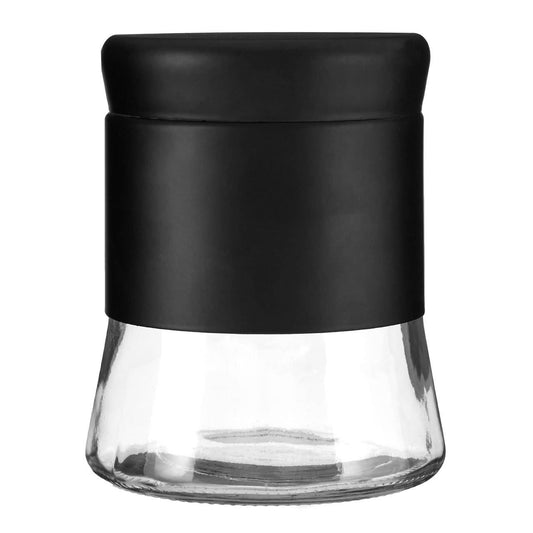 Luca Black Steel and Glass Storage Jar - 800ml