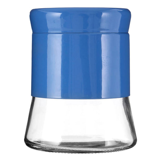 Luca Blue Steel Wrap Glass Storage Jar 800ml