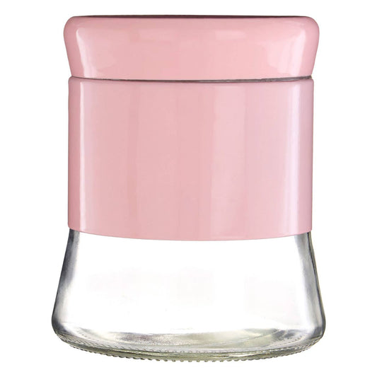 Luca Pink Steel and Glass Storage Jar - 800ml