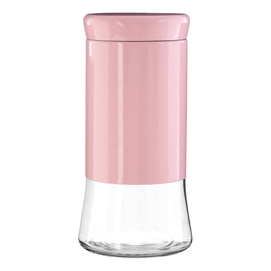 Luca Pink Steel and Glass Storage Jar - 1500ml