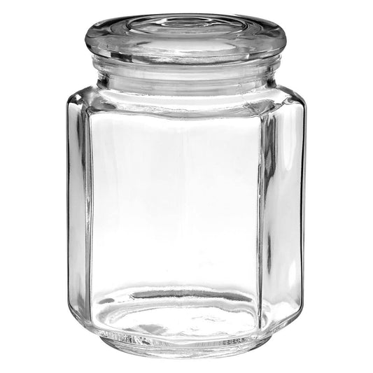 Abbie Hexagonal Glass Storage Jar - 780ml