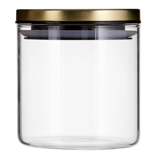 Freska Glass Storage Jar with Gold Lid 550ml
