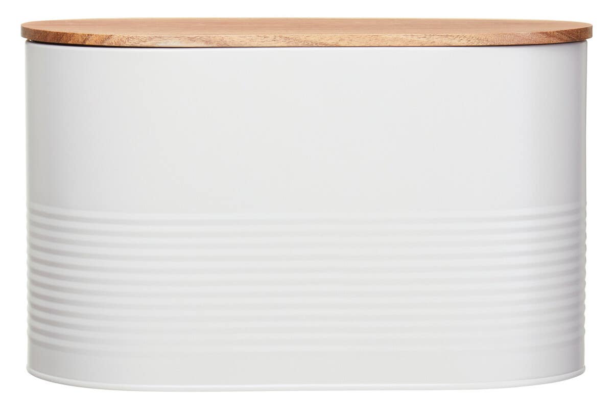 Alton Cream Bread Bin With Acacia Wood Lid
