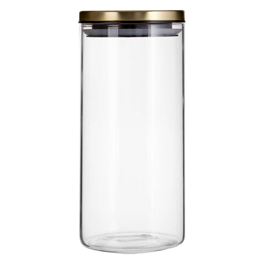 Freska Glass Storage Jar with Gold Lid 1300ml