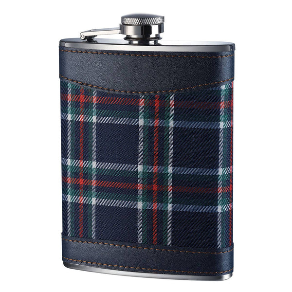 Auden Blue Tartan Hip Flask