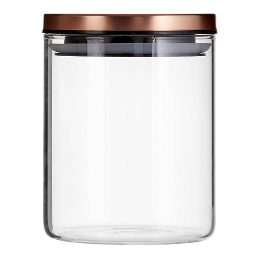 Freska Glass Storage Jar with  Rose Gold Lid 700ml
