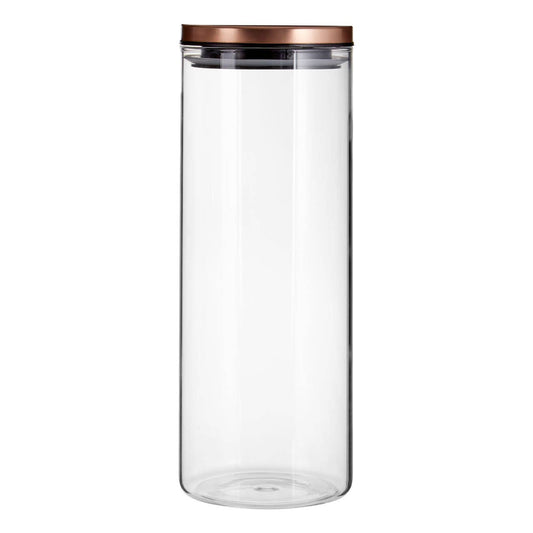 Freska Glass Storage Jar with Rose Gold Lid  1600ml