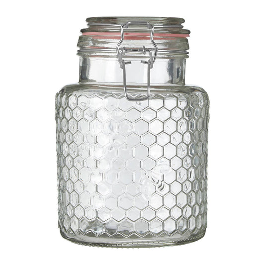 Apiaary Textured Glass Jar with Pink Seal 1300ml
