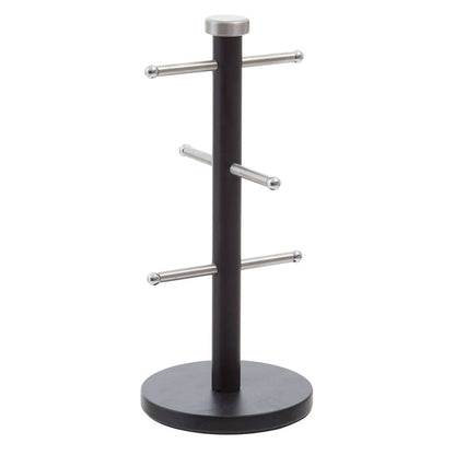 Hirano Matt Black Metal 6 Cup Mug Tree