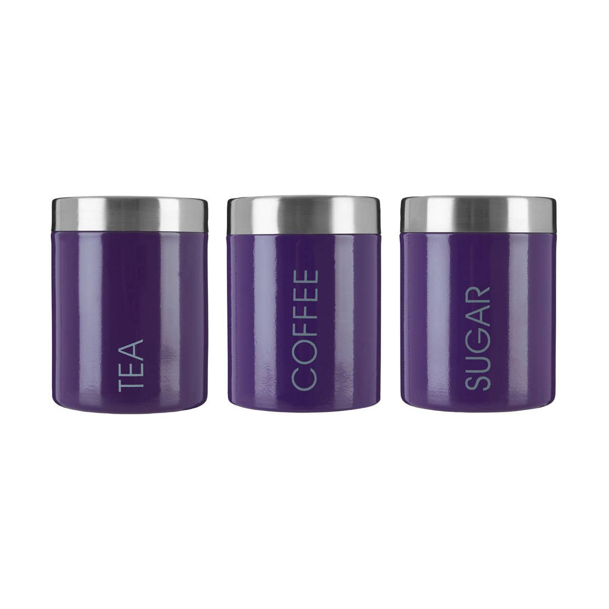 Liberty Purple Enamel Tea Coffee and Sugar Canister Set