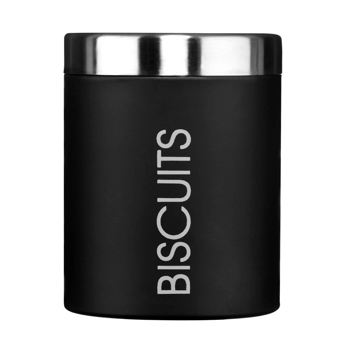 Liberty Black Enamel and Silver Biscuit Canister