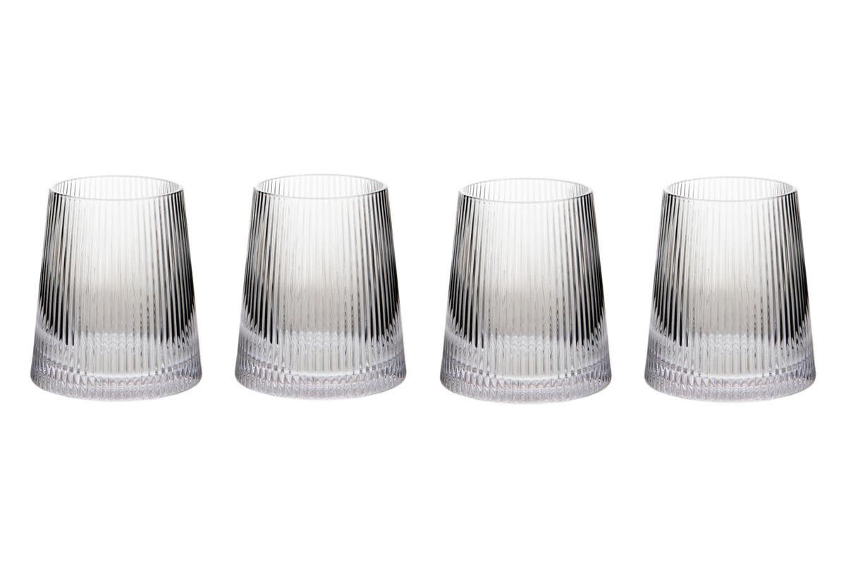 Set Of Four Ribbed Glass Tumblers 1405545