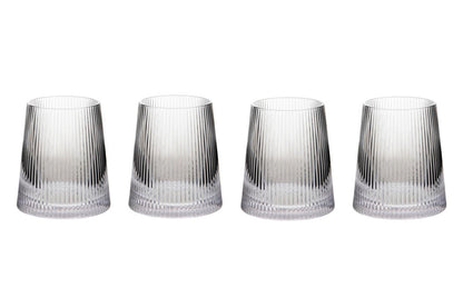 Set Of Four Ribbed Glass Tumblers 1405545