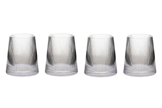 Set Of Four Ribbed Glass Tumblers 1405545