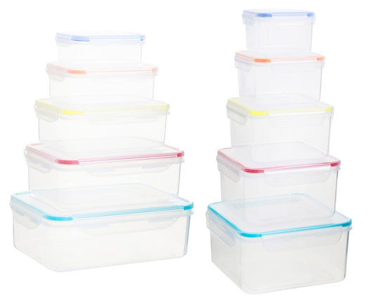 Herrela Set of 10 Food Containers with Airthight Lids  0805465 0805466