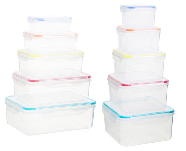Herrela Set of 10 Food Containers with Airthight Lids  0805465 0805466