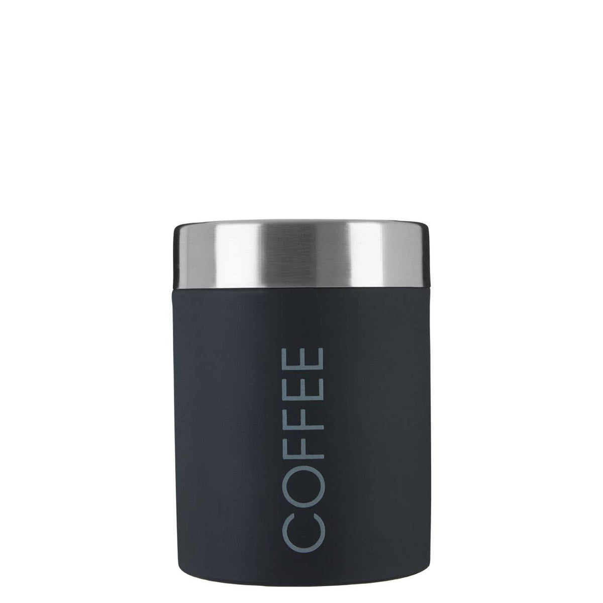 Liberty Black Enamel and Silver Coffee Canister