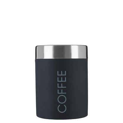 Liberty Black Enamel and Silver Coffee Canister