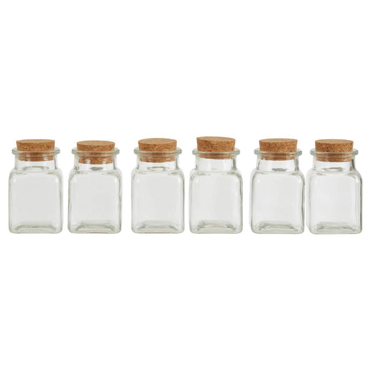 Tromso Set of 6 Square Small Glass Jars