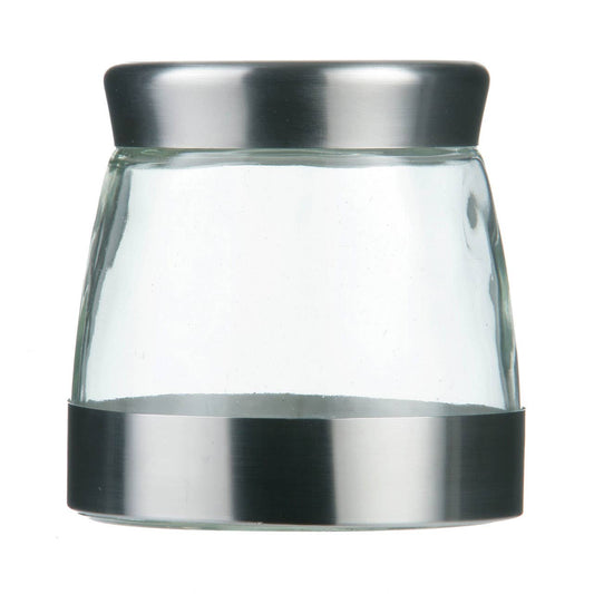 Luca Small Steel and Glass Storage Jar 850 ml