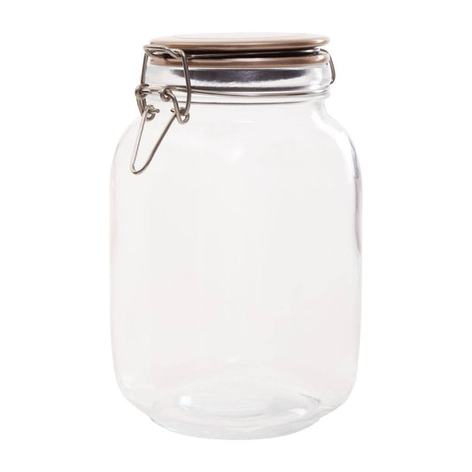 Luca Square 1550ml Glass Jar With Champagne Lid